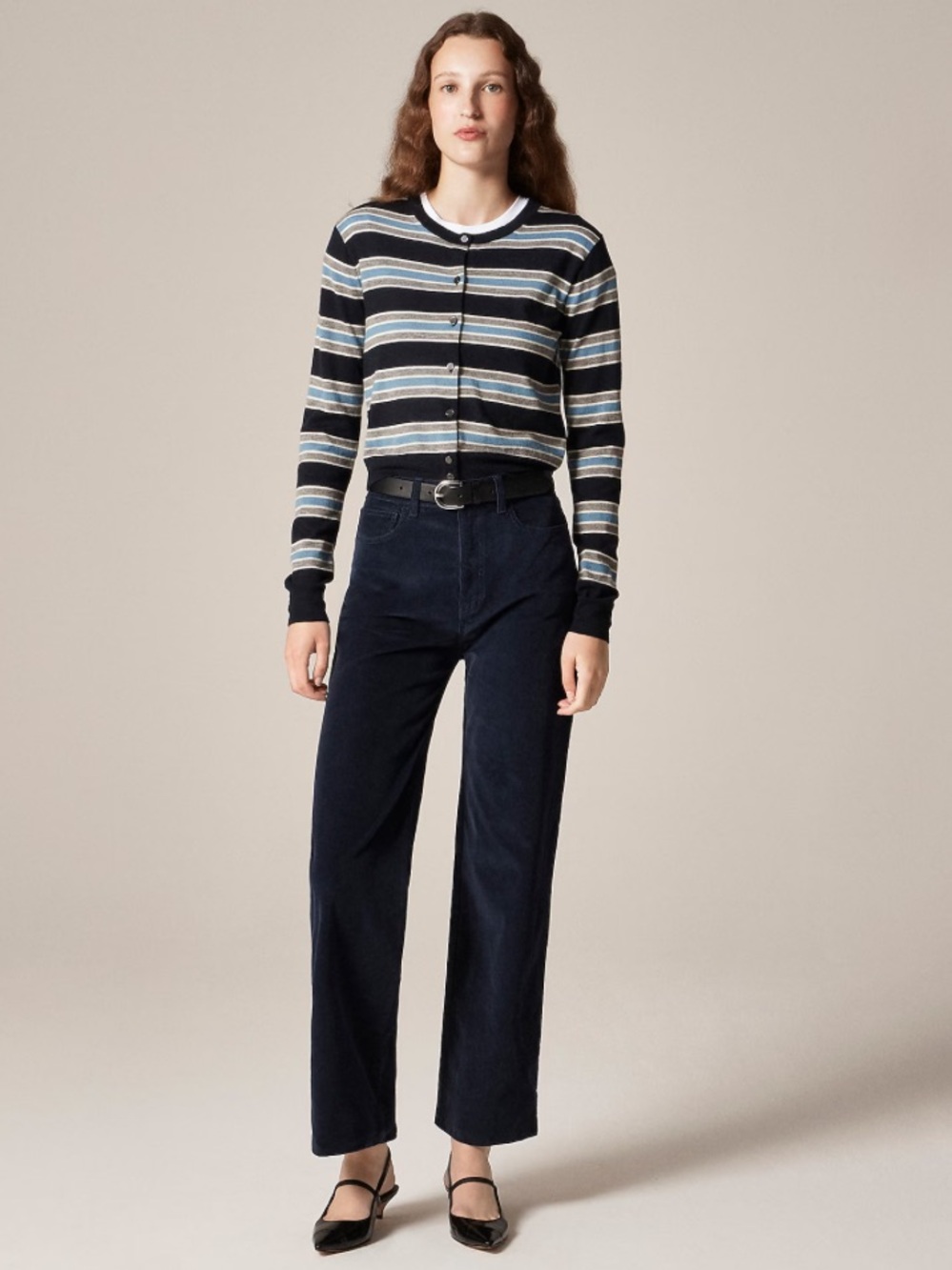 J. Crew Slim-wide pant in corduroy - Black